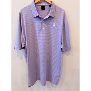 DUNNING GOLF Mens Purple Stripe Short Sleeve Polo Shirt XXLarge